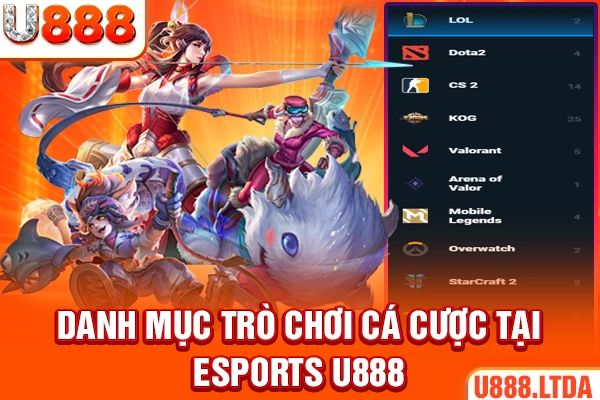 Danh mục trò chơi cá cược tại Esports U888